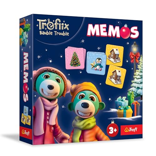 Trefl - The Treflik Family: Treflix Bauble Trouble, Memos - Memory-Spiel für Kleinkinder, Memory mit den Märchenfiguren Trefliki retten Weihnachten, für Kinder ab 3 Jahren von Trefl