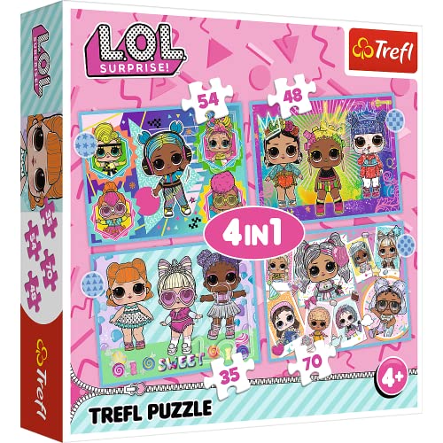 Tréfl - L.O.L. Surprise, Rencontrez les poupées - Puzzle 4en1, 4 puzzles, de 35 à 70 pièces - Puzzles pour les Petits fans de Poupées L.O.L., Divertissement, pour les Enfants à partir de 4 ans Tréfl - L.O.L. Surprise, Rencontrez les poupées - Puzzle 4en1, 4 puzzles, de 35 à 70 pièces - Puzzles pour les Petits fans de Poupées L.O.L., Divertissement, pour les Enfants à partir de 4 ans von Trefl