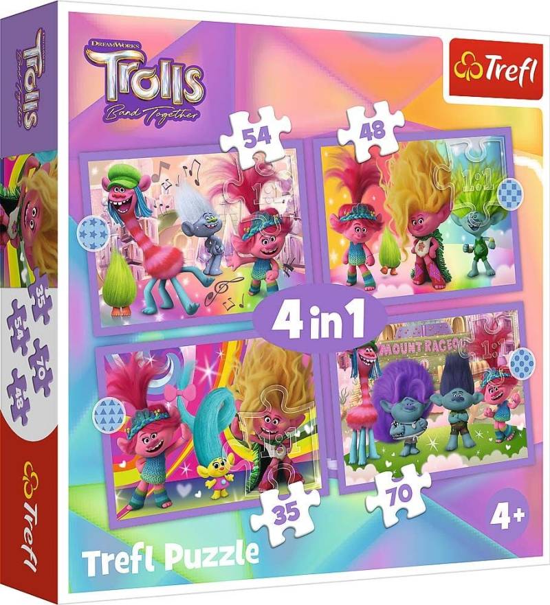 Trefl Trolls 3 Puzzles 4-in-1 von Trolls