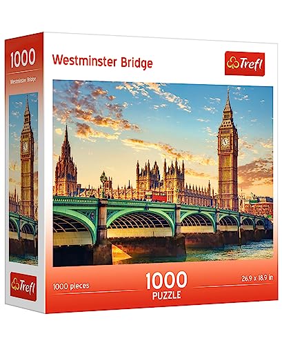 Trefl Westminster Bridge 1000 Teile Puzzle 68,6 x 48,3 cm DIY Puzzle, kreativer Spaß, klassisches Puzzle für Erwachsene und Kinder ab 12 Jahren von Trefl