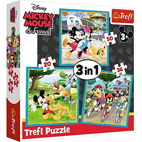 Trefl, 34846 Puzzle, Micky Maus mit Freunden, von 20 bis 50 Teilen, 3 Sets, Disney, für Kinder ab 3 Jahren von Trefl