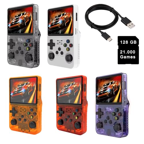 Retro Handheld Console Pocket Spielkonsole 640x480 Pixel 3,5 Zoll Farbdisplay 21.000 Spiele 128 GB (Farbmix) von TrendClub100