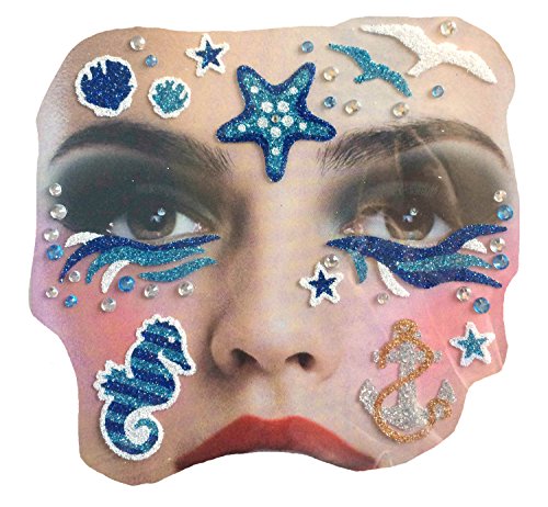 Gesichts Tattoo Face Art Halloween Karneval Marine von TrendandStylez