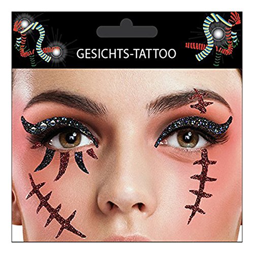 Gesichts-Tattoo Face Art Narbe Halloween Karneval von TrendandStylez