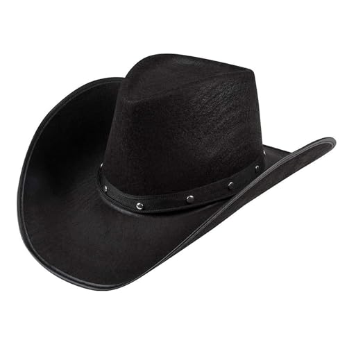 TrendandStylez Cowboyhut schwarz, Sheriff, Filzhut Wilder Westen für Damen und Herren, JGA, Mottoparty, Fasching Karneval von TrendandStylez