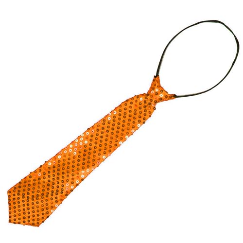 TrendandStylez Glitzer Krawatte Orange, Pailletten, Schlips, für Karneval, Halloween, Fasching von TrendandStylez