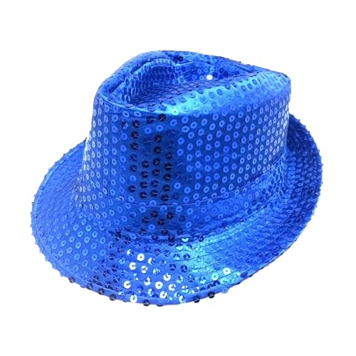 TrendandStylez Pailleten Hut Glitzer Kappe Sylvester Karneval Party 11 Farben (Blau) von TrendandStylez