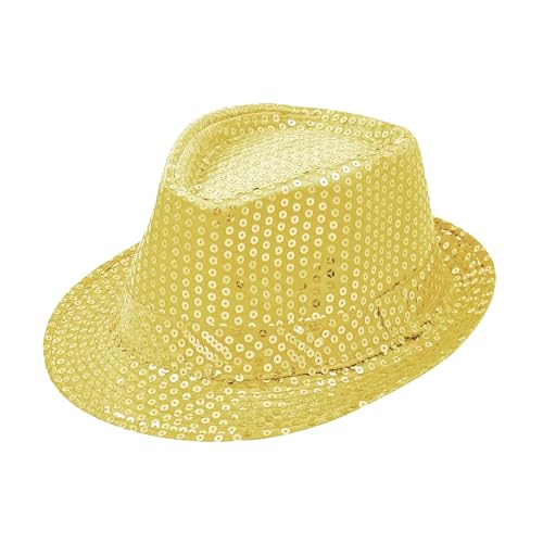 TrendandStylez Pailletten Hut Glitzer Kappe Sylvester Karneval Party 11 Farben (Gold) von TrendandStylez