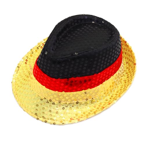 TrendandStylez Paillettenhut Deutschland, Unisex, Glitzerhut Pailletten schwarz rot gold, Deutschland Fanartikel für Fußball, Karneval von TrendandStylez