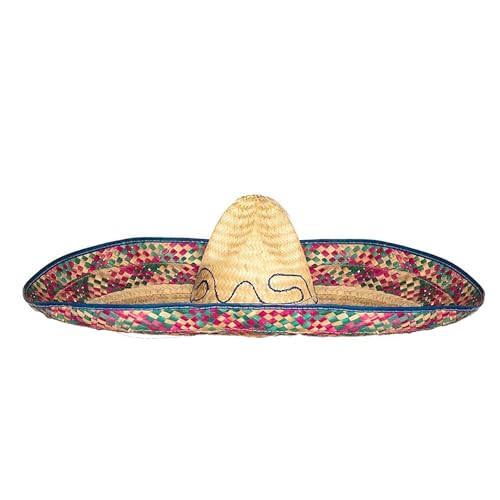 TrendandStylez Sombrero, ⌀ 70cm, bunt, Strohhut Mexikaner, Gaucho, Ethno Hut, Sonnenhut für Damen und Herren, für JGA, Mottoparty, Karneval von TrendandStylez