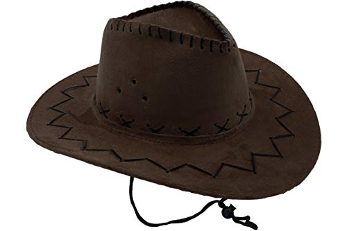 Trendario Cowboyhut für Herren und Damen, Faschingshüte für Erwachsene, Cowboy Kostüm, Cowgirl Kostüm Damen, ideal für Karneval, Fasching oder Mottopartys (Dunkelbraun) von Trendario