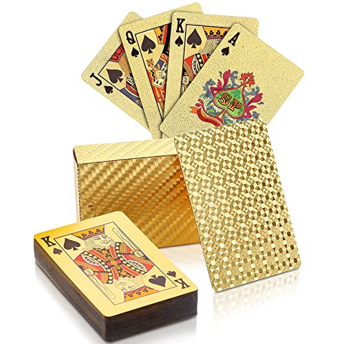 Trendcool Pokerkarte, Kartenspiel, Tischkarten, Pokertisch, mit Holzbox (Gold) von Trendcool