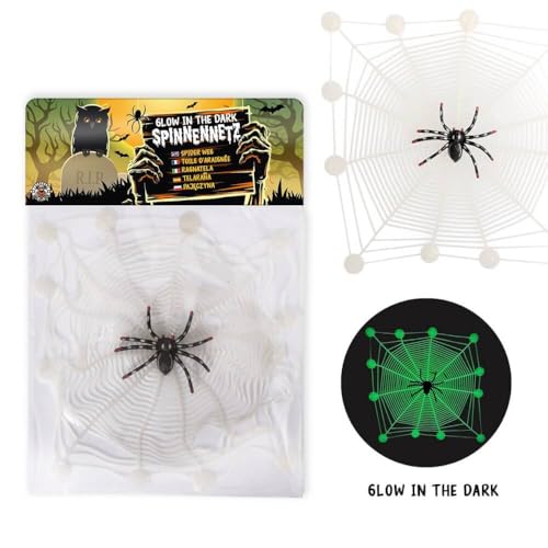 Trendhaus Zombie Zone Spinnennetz Glow in The Dark mit Spinne von TRENDHAUS