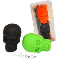 Totenkopf Radiergummis 3cm, 2 Stk., Piratenparty/Halloween Giveaway von Trendhaus Handelsgesellschaft mbH