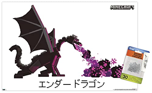 Minecraft - Ender Drache Wandposter mit Pinnnadeln von Trends International