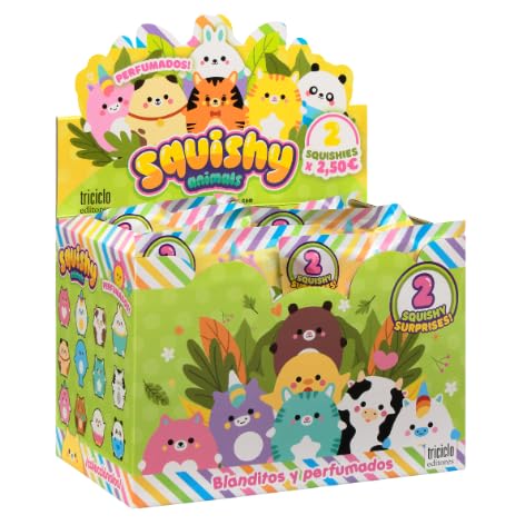 Squishy Tiere, Spielzeug in Tierform, Slow Rising, weich, duftend, Antistress-Spielzeug, Kawaii-Stil, Box mit 8 Beuteln und 16 Squishies. von Triciclo Editores