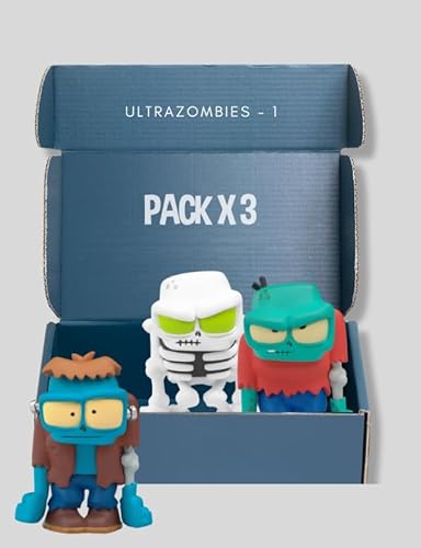 Ultrazombies Packung mit 3 "Box 1" | Zombies YouTube-Serie | Sammelfiguren von Zombies | 2 Leuchten im Dunkeln und 2 metallisierte Figuren | für Kinder und Sammler | Halloween von Triciclo Editores