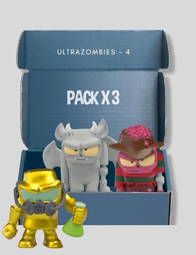 Ultrazombies Packung mit 3 "Box 4" | Zombies YouTube-Serie | Sammlerfiguren von Zombies | 2 Leuchten im Dunkeln und 2 metallisierte Figuren | für Kinder und Sammler | Halloween von Triciclo Editores