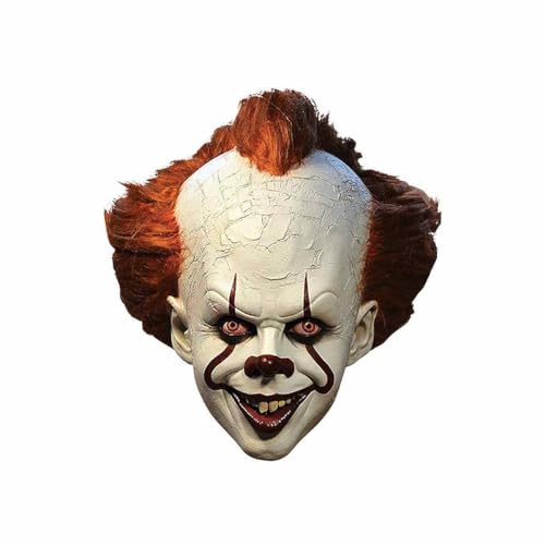 Es Pennywise Deluxe Maske mit Haaren - weiß/rot, von Trick or Treat. von Trick Or Treat Studios