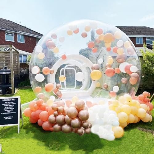 Transparentes Aufblasbare Bubble House mit Luftgebläse + elektrischer Pumpe, aufblasbares Seifenblasenzelt Seifenblasenhaus für Party-Hochzeit/Kinder spielen, durchsichtiges Kuppel-Ballongartenzelt von Triclicks