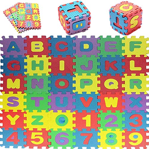 36PCS Weich Eva-Schaum Sicherheit Spielmatte Lernen Buchstaben Zahlen Puzzlespiel für Baby Kinder UK von Trimmingshop - Large von Trimming Shop