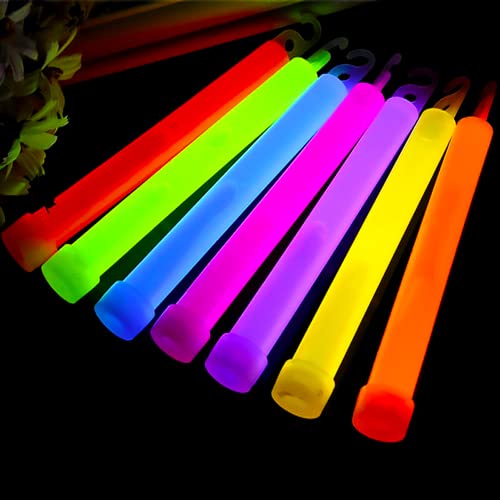 Trimming Shop 6-Zoll-Glow Sticks Lanyard Premium Ultra Bright Glow in The Dark Rod für Silvester™ s Eve, Abschlussfeier, Camping (6, 6 Stück) von Trimming Shop