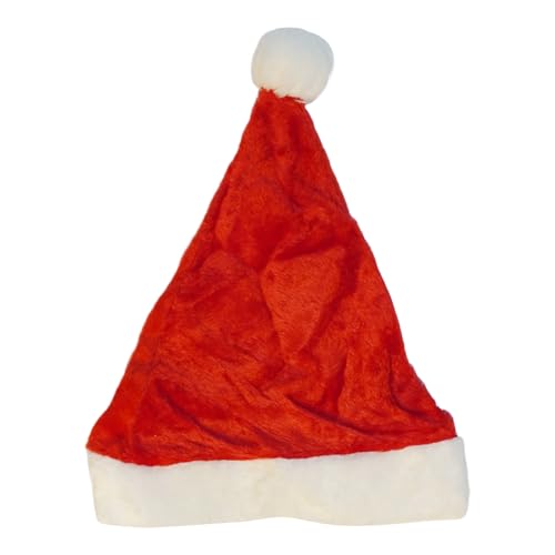 Trimming Shop Klassische Weihnachtsmannmütze für Erwachsene, Rot und Weiß, 4 Stück, weiche und warme Samt-Weihnachtsmütze, Kostüm-Outfit, Wichteln, Kopfbedeckung, Accessoire, Kollegen, Mitarbeiter, von Trimming Shop