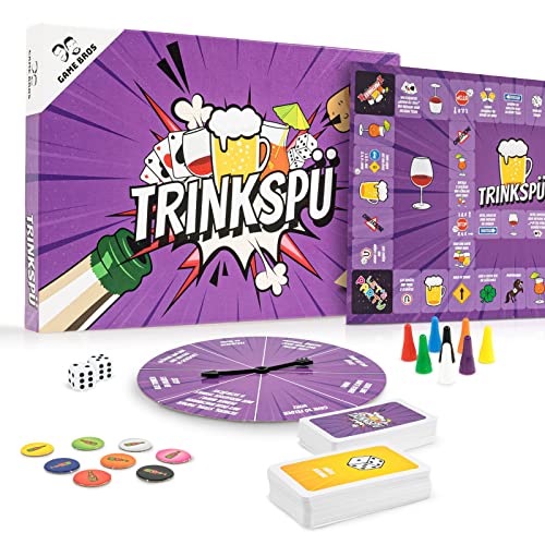 GameBros Brettspiel für Erwachsene - Party Gesellschaftsspiel - Spielidee für Veranstaltungen, Spieleabend, Familienfeier - Umtrunk - ideale Geschenkidee - Spaß-Brett von Trinkspü