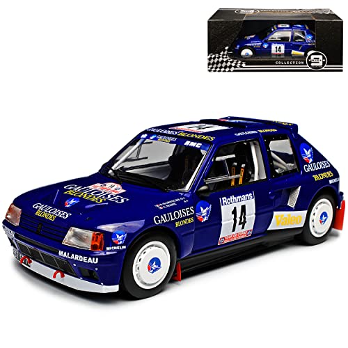 Triple 9 Peugeot 205 T16 Tour de Corse 1985 Blau Darniche 1/18 Modell Auto mit individiuellem Wunschkennzeichen von Triple 9