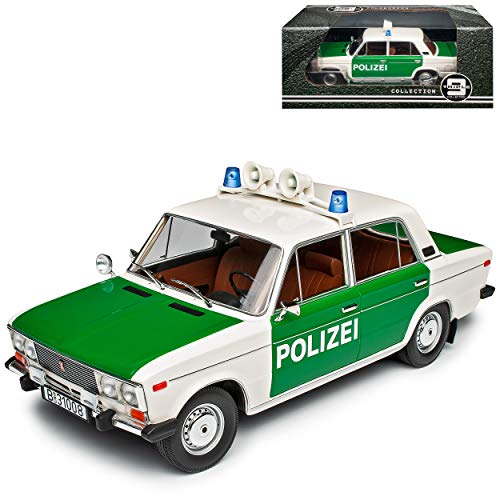 Lada 2106 1600 Limousine Grün Weiss Polizei BRD Deutschland 1979-2012 1/18 Triple 9 Modell Auto mit individiuellem Wunschkennzeichen von Triple9