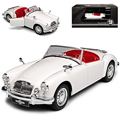 Triple9 MG A MGA MKII A1600 Roadster Cabrio Weiss 1955-1962 1/18 PremiumX Modell Auto mit individiuellem Wunschkennzeichen von Triple9