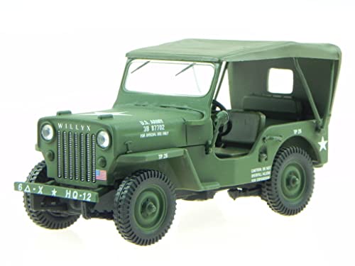 Willys Jeep CJ-3B 1953 Softtop Army Deco Modellauto 43038 Triple9 1:43 von Triple9