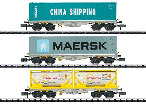 MiniTrix 18703 N 3er-Set Güterwagen Containertrans der AAE von Trix