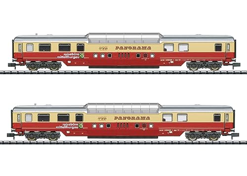 MiniTrix 18712 N 2er-Set Panoramawagen Sonder-Tee der DB 2er Bauart WGm von Trix