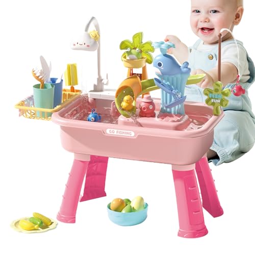 Trochate Kinder Wasser Spieltisch - Sensorik Wasser Tisch,Lernspielzeug Mit Realistischem Elektrischem Wasserhahn 4-in-1 Spüle Für Drinnen & Draußen Spielbereich Trochate Kinder Wasser Spieltisch - Sensorik Wasser Tisch,Lernspielzeug Mit Realistischem Elektrischem Wasserhahn 4-in-1 Spüle Für Drinnen & Draußen Spielbereich von Trochate