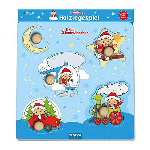 Trötsch Unser Sandmännchen Holzlegespiel Fahrzeuge: Spielen Holzspielzeug Geschenk Gechenkidee Kleinkinderspielzeug Kleinkinder 18 Monate von Trötsch Verlag GmbH