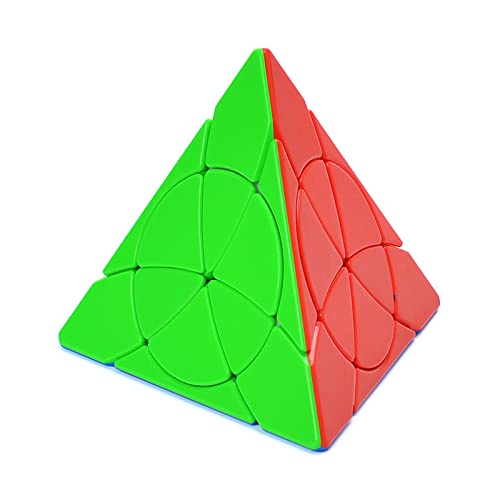 Tropibed Blütenblatt Pyraminx Zauberwürfel Stickerless 3x3 Blütenblatt Pyramide Würfel Kreativer Würfel 3D Puzzle Spiele für Kinder Erwachsene Brain Teaser Puzzle Cube von Tropibed