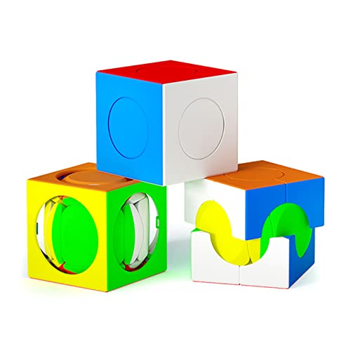 Tropibed Speed Cube Set, [3er Pack] Aufkleberlos Zauberwürfel Set I,II und Ⅲ Kreativer Würfel 3D Puzzle Spiele für Kinder Erwachsene Brain Teaser Puzzle Cube, (MF0017) von Tropibed