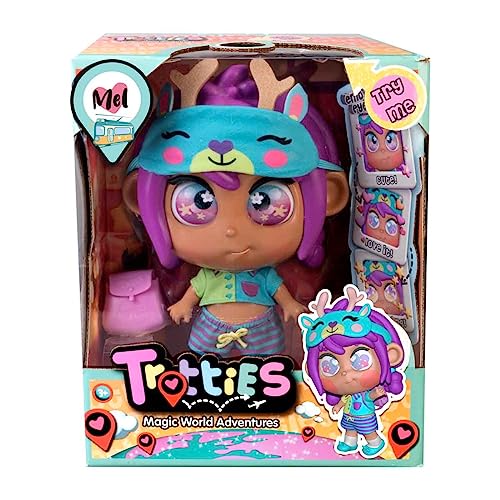 Trotties - Mel, Brasilien, modische lateinamerikanische Puppe, Reisende Puppe aus der Cartoon-Serie, Zubehör, Reisetasche und Karte, für Mädchen und Jungen ab 3 Jahren, berühmt (TFT09000) von Trotties