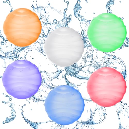 6 Stück Wasserbomben Wasserball Wiederverwendbare Auffüllbar Wasser Spielzeug für Poolparty Wasserpark Strand Outdoor Garten 6 Stück Wasserbomben Wasserball Wiederverwendbare Auffüllbar Wasser Spielzeug für Poolparty Wasserpark Strand Outdoor Garten von Trrrioosy