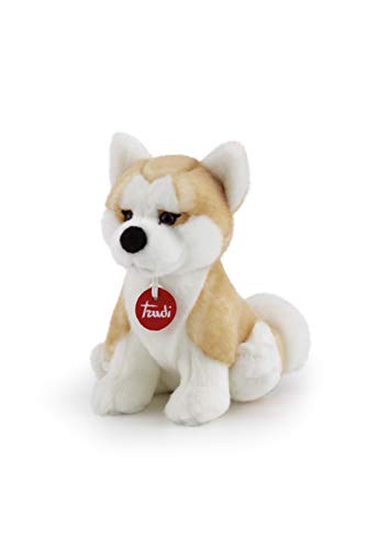 Trudi 22663 Klassik Plüschhund Akita Ascanio ca. 21 cm, Größe S, hochwertiges Stofftier mit weichen Materialien, Plüschtier mit realistischen Details, waschbar, Kuscheltier für Kinder, Beige/Weiß von Trudi