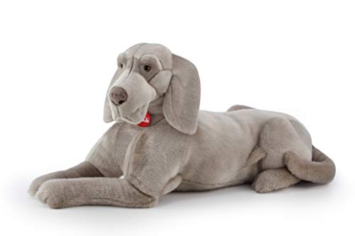 Trudi Klassik Plüschhund Weimaraner Wolfgang Grau 22019, 37 cm Größe XXL, hochwertiges Stofftier mit weichen Materialien, Plüschtier mit realistischen Details, waschbar, Kuscheltier für Kinder von Trudi