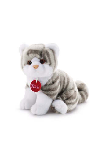 Gattino Brad tigrato grigio Trudi | Gatto peluche gioco, regalo di Natale e compleanno, riproduzione realistica | 14x18x20cm taglia S | Classici gatti peluche | modello 20851 von Trudi