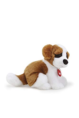 Trudi 22325 Klassik Plüschhund Bernhardiner Bob ca. 20 cm, Größe S, hochwertiges Stofftier mit weichen Materialien, Plüschtier mit realistischen Details, waschbar, Kuscheltier für Kinder, Weiß/Braun von Trudi