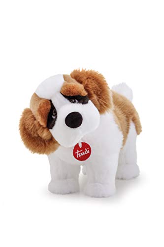 Trudi 22326 Klassik Plüschhund Bernhardiner Bob ca. 39 cm lang, Größe M, hochwertiges Stofftier mit weichen Materialien und realistischen Details, waschbar, Kuscheltier für Kinder, Weiß/Braun von Trudi