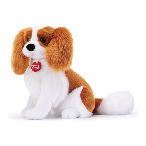 Trudi Klassik 22335 Plüschhund Cavalier King 16 x 27 x 30 cm (M), hochwertiges Stofftier mit weichen Materialien, Plüschfigur mit realistischen Details, waschbar, Kuscheltier für Kinder, Braun/Weiß von Trudi