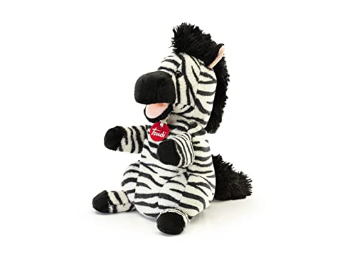 Trudi Puppets 29309 Plüsch Handpuppe Zebra 17 x 29 x 18 cm (S), Stofftier aus hochwertigen Materialien, liebevolle Details, flauschig und weich, waschbar, Kuscheltier und Puppe für Kinder, Gestreift von Trudi