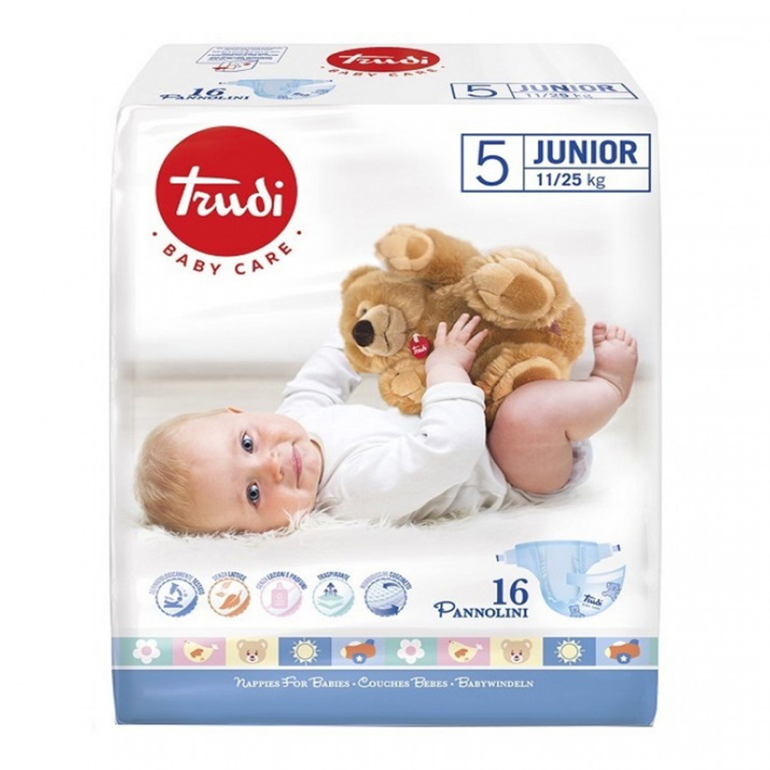 Trudi Dry Fit Windeln 11-25 kg Größe 5 Junior (16 Stück) von Trudi