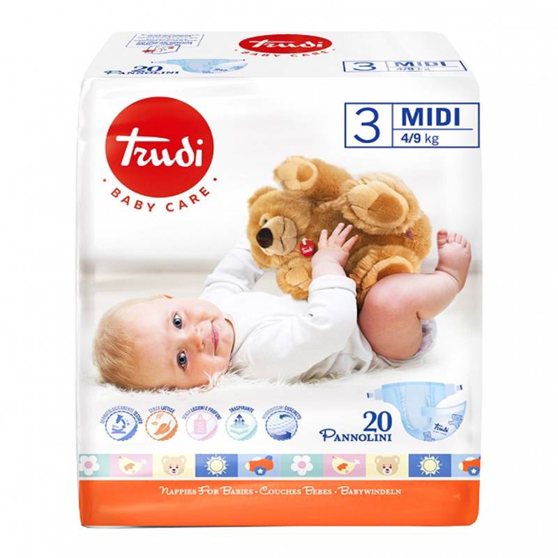 Trudi Dry Fit Windeln 4-9 kg Größe 3 Midi (20 Stück) von Trudi