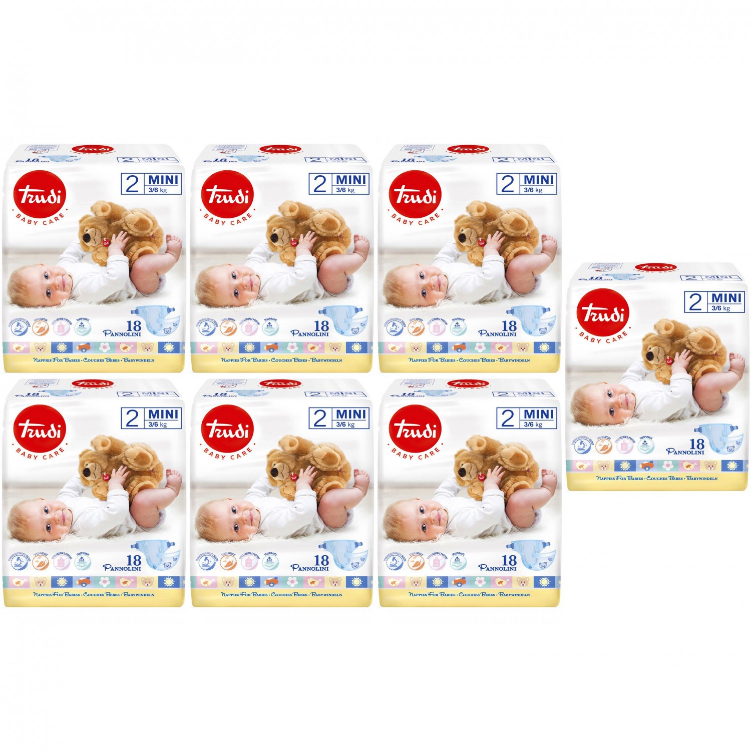 Trudi Dry Fit Windelset 3-6 Kg Größe 2 ExtraLarge 7 Packungen mit 18 Stück Trudi Dry Fit Windelset 3-6 Kg Größe 2 ExtraLarge 7 Packungen mit 18 Stück von Trudi